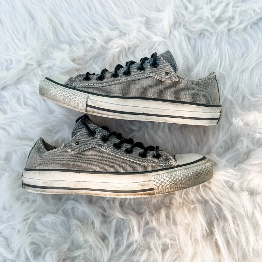 Converse X John Varvatos Collab Low Top Gray Canvas Leather Laces M6 W8 - Picture 6 of 9
